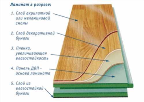 Так виглядає ламінат у розрізі