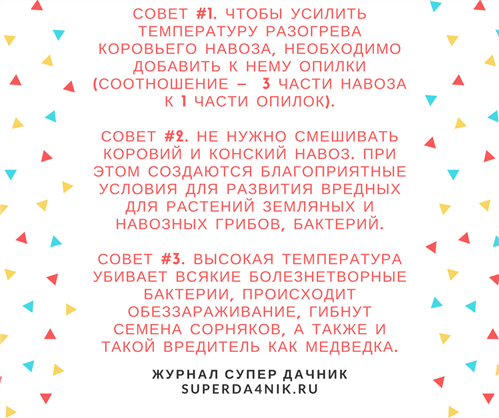 Поради по зберіганню гною в інфографіці